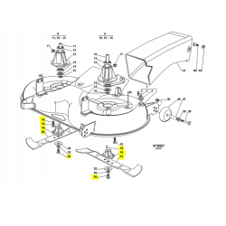 Zestaw noży + piasty do Honda HF2213 / HF2216 / HF2415 / HF2417 – 52 c